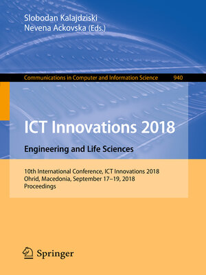 cover image of ICT Innovations 2018. Engineering and Life Sciences